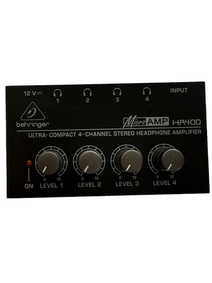 AMPLIFICADOR PARA AUDIFONOS DE 4 CANALES ESTERO BEHRINGER HA400