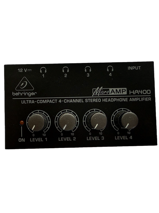 AMPLIFICADOR PARA AUDIFONOS DE 4 CANALES ESTERO BEHRINGER HA400