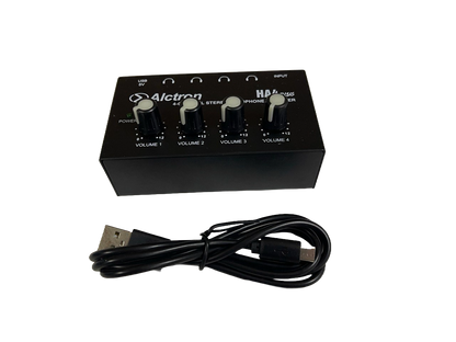 MINI AMPLIFICADOR DE AURICULARES DE ALIMENTACION USB DIVIDE SEÑALES ALCTRON HA4PLUS