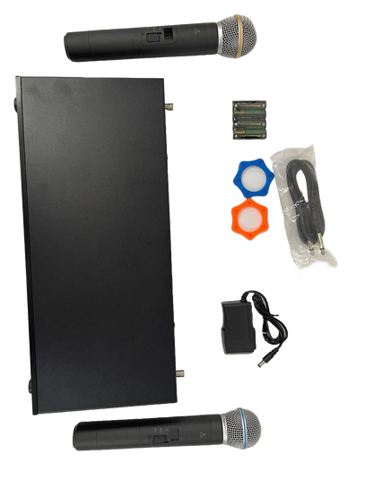 MICROFONO INALAMBRICO DOBLE DE MANO P/RACK H&L HL-32RM