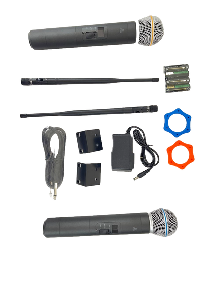 MICROFONO INALAMBRICO DOBLE DE MANO P/RACK H&L HL-32RM