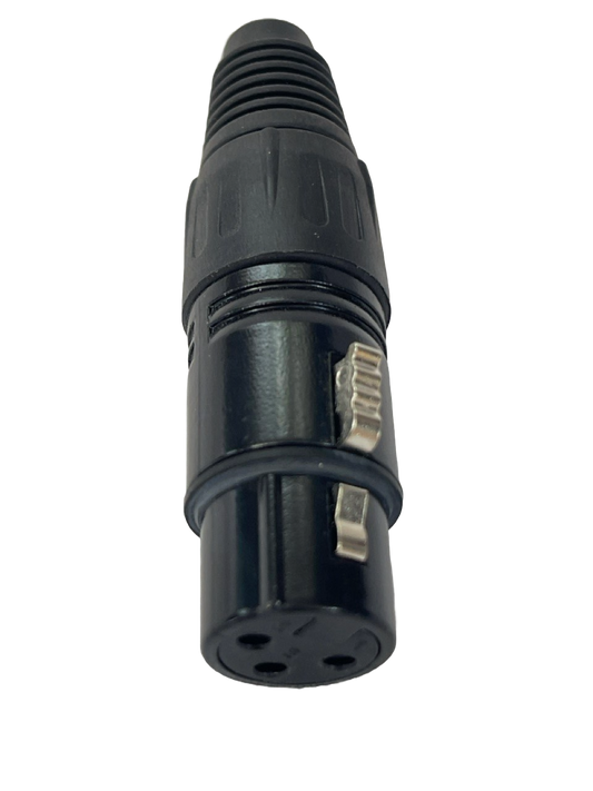 CONECTOR XLR HEMBRA DE 3 PINES METALICO NEGRO DE PLASTICO AUDIOMEX HSC1061