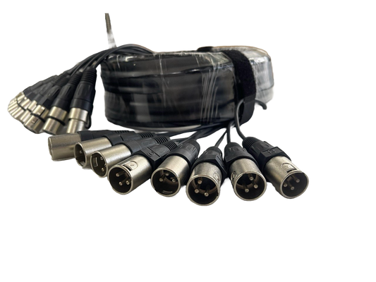 SNAKE DE 8 CANALES SIN RETORNO,  6 METROS CONECTOR XLR M Y H DISTELE HSL7003B