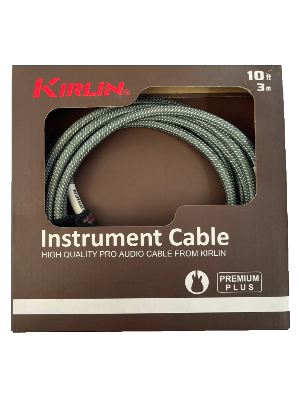 CABLE PARA INSTRUMENTO DE ALTA CALIDAD PLUG 6.3MM A PLUG ESCUADRA DE 6.3 MM KIRLIN IWB-202PFGL-10FT/OL