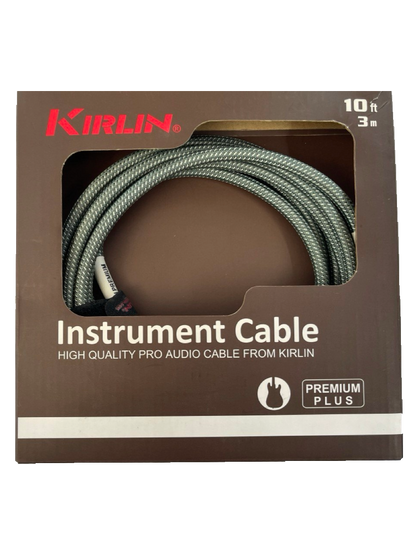 CABLE PARA INSTRUMENTO DE ALTA CALIDAD PLUG 6.3MM A PLUG ESCUADRA DE 6.3 MM KIRLIN IWB-202PFGL-10FT/OL