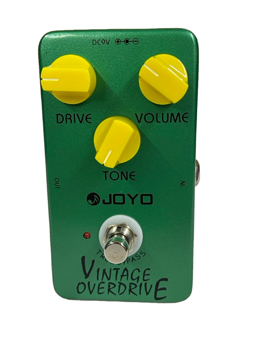 PEDAL DE EFECTO VINTAGE OVERDRIVE DE ALUMINIO COLOR VERDE C/LED JOYOJF-01