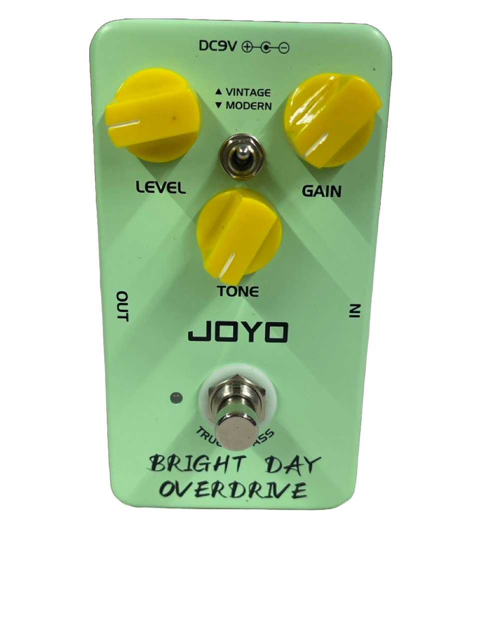 PEDAL DE EFECTO BRIGHT DAY OVERDRIVE EN ALUMINIO COLOR VERDE JOYO JF-25J
