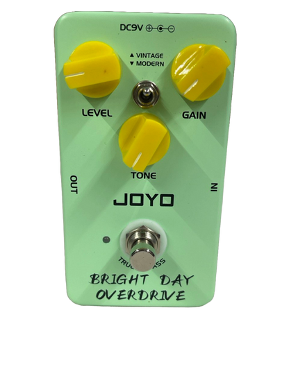 PEDAL DE EFECTO BRIGHT DAY OVERDRIVE EN ALUMINIO COLOR VERDE JOYO JF-25J