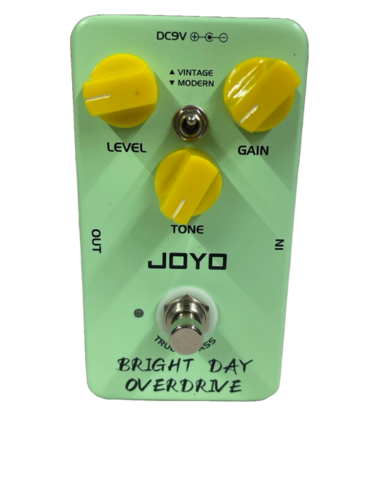 PEDAL DE EFECTO BRIGHT DAY OVERDRIVE EN ALUMINIO COLOR VERDE JOYO JF-25J