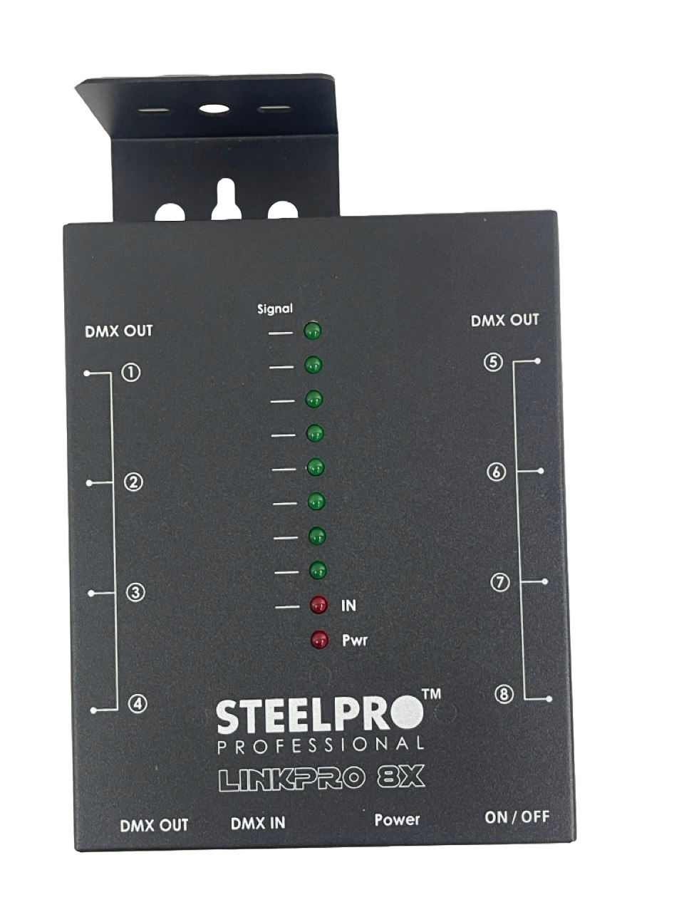 PROFESIONAL 8 OUTPUT DMX SPLITTER STEELPRO LINKPRO8X
