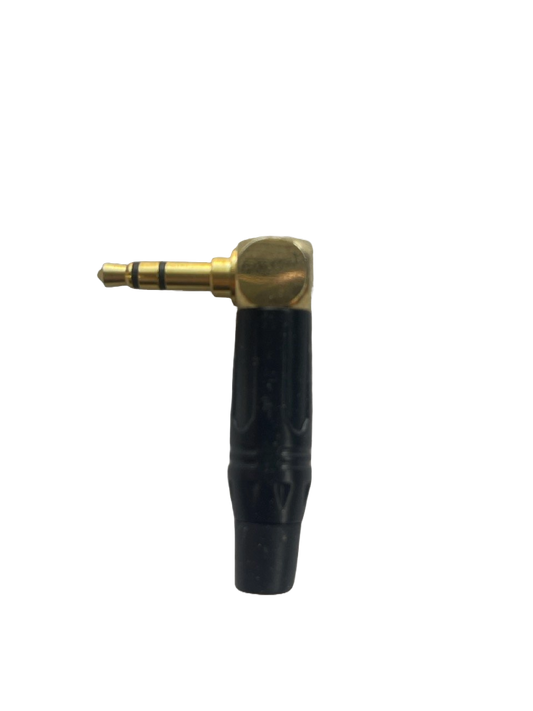 CONECTOR PLUG STEREO 3.5MM NEGRO C/ PIN DORADO TIPO L SOLCOR LN-162BG-BK