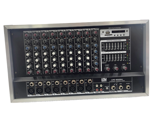 MEZCLADORA AMPLIFICADA DE 8 CANALES  USB/BT 250WX 2 LEEM LPC8500U