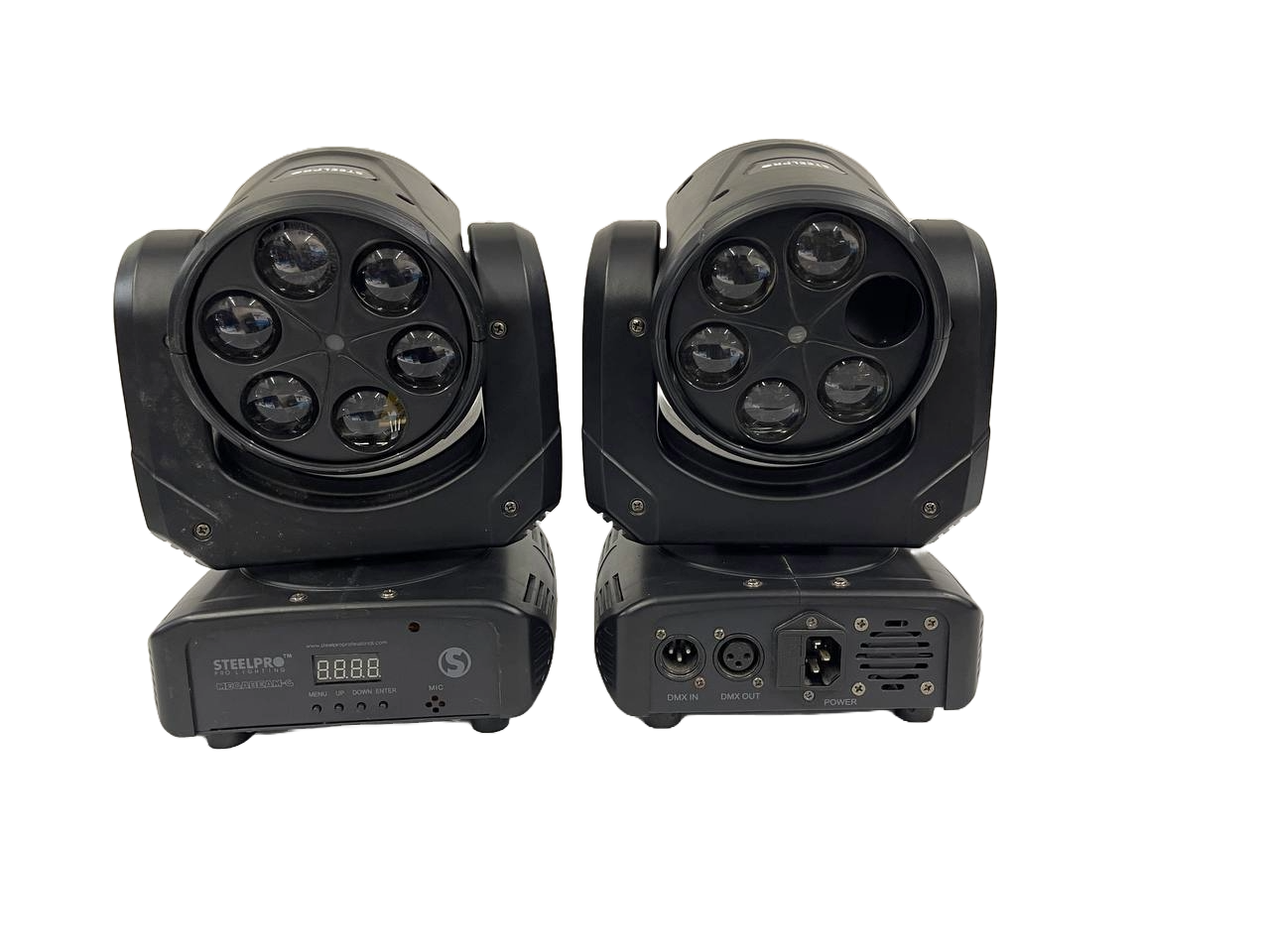 LIQUIDACION (LE FALTA UN CRISTAL) LED BEE EYE LIGHT Y LASER GREEN STEELPRO MEGABEAM-G-K