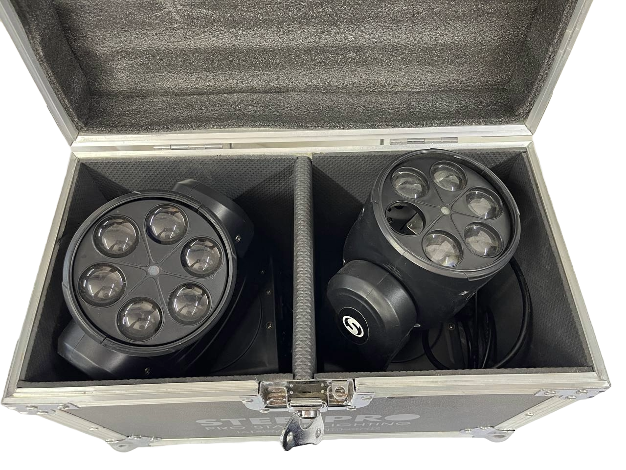 LIQUIDACION (LE FALTA UN CRISTAL) LED BEE EYE LIGHT Y LASER GREEN STEELPRO MEGABEAM-G-K