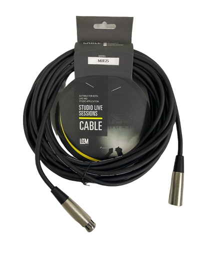CABLE DE MIROFONO XLR A XLR DE 7.6 METROS LEEM MIE-25