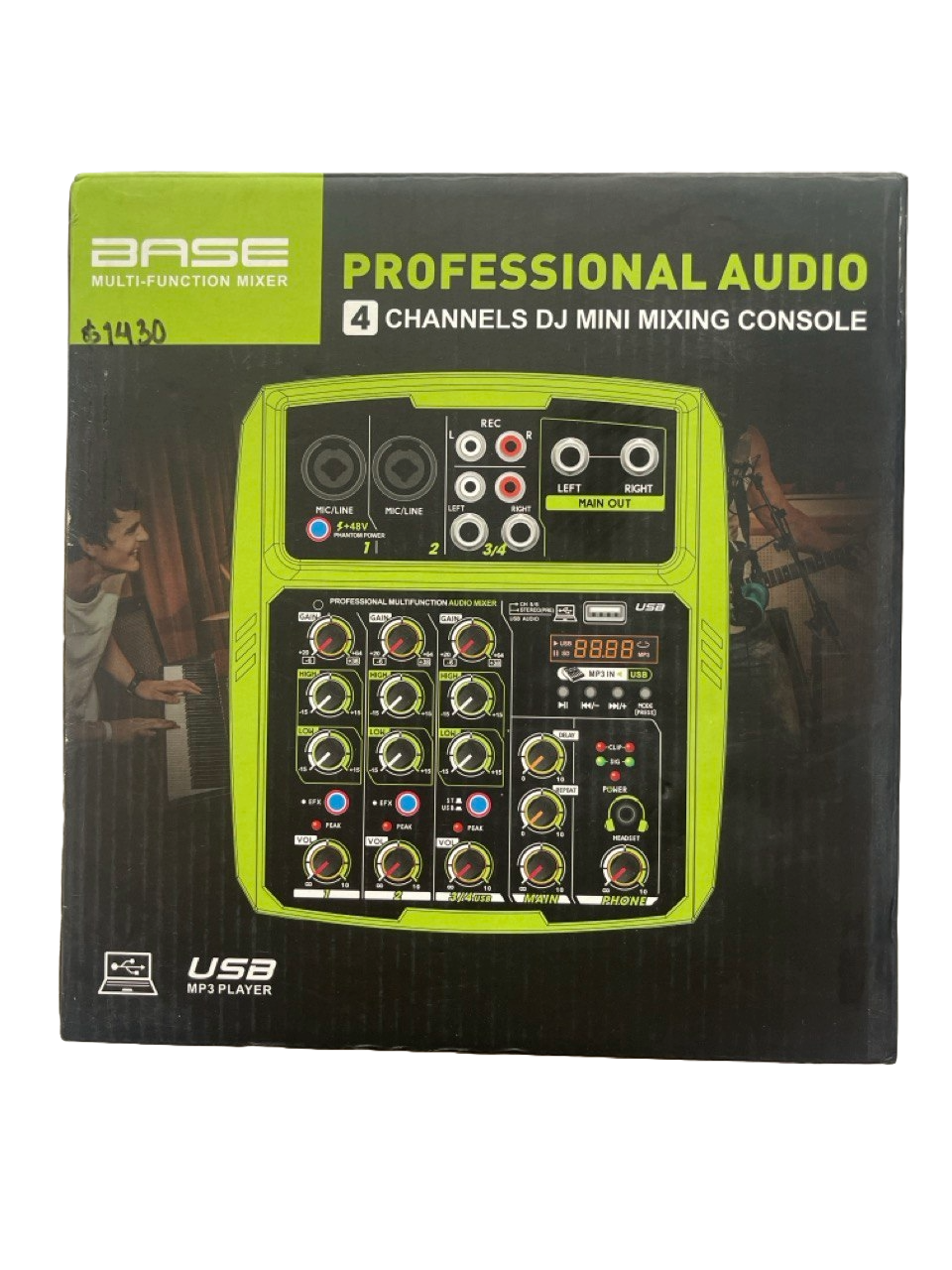 MEZCLADORA DE 4 CANALES BLUETOOTH, PC, USB, EFECTOS PLUS H&L MIXU4-PLUS