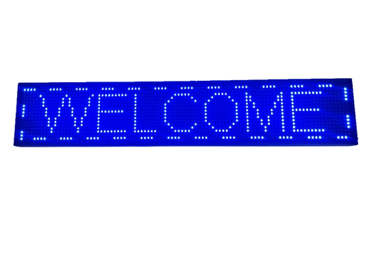 PANTALLA DE MENSAJES LED DE 20 X 100CM COLOR AZUL STEELPRO OM-ADV-UNIV