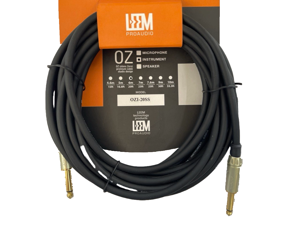 CABLE PLUG A PLUG DE 6.3MM MONORAL DE 6 MTS LEEM OZI-20SS