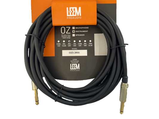 CABLE PLUG A PLUG DE 6.3MM MONORAL DE 6 MTS LEEM OZI-20SS