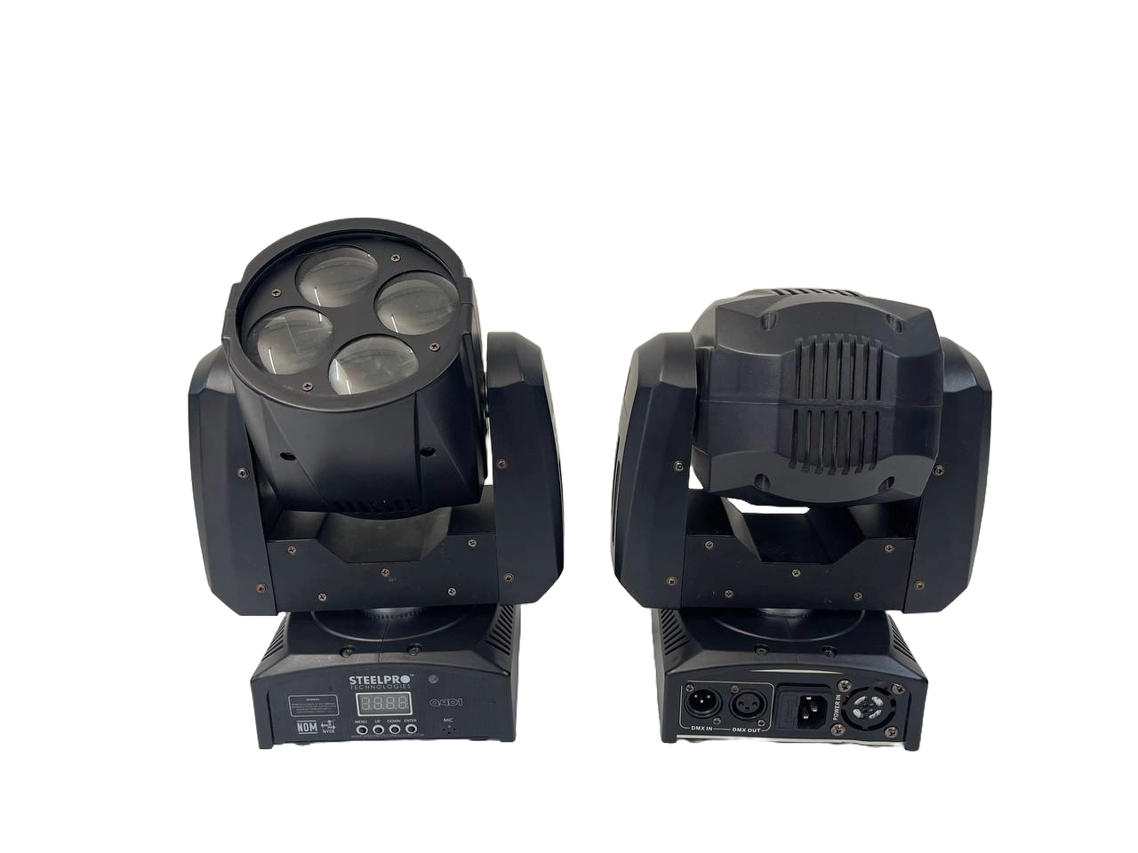 PAR DE CABEZAS MOVILES DESTELLADOR ELECTRONICO SL PRO LIGHTHING 4X25W Q4D1K