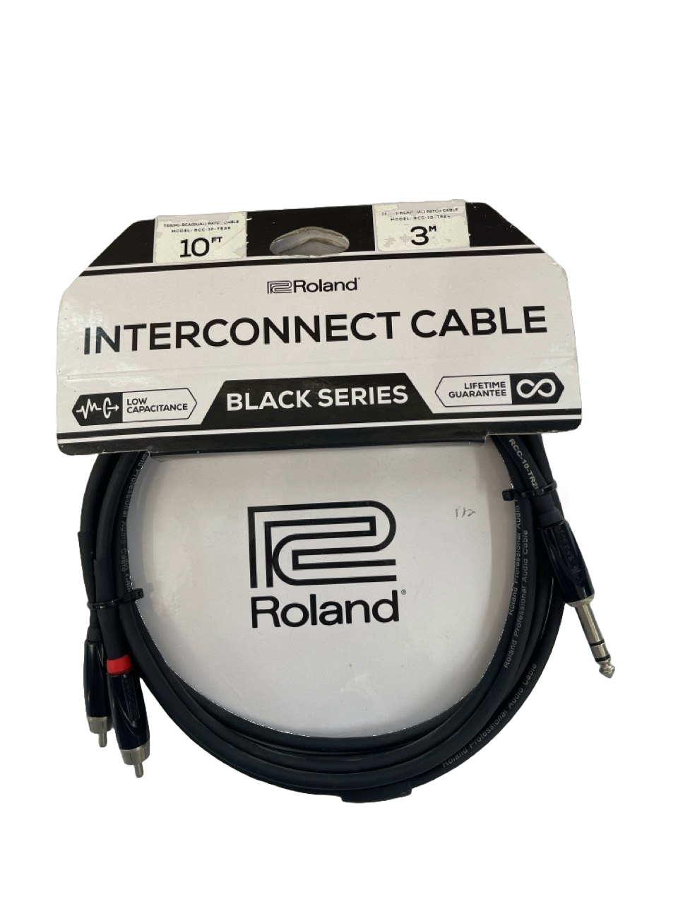 CABLE DE PLUG ESTEREO A RCA 3 METROS SERIE BLACK ROLAND RCC-10-TR2R