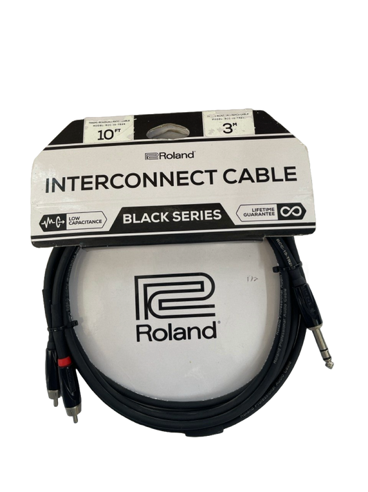 CABLE DE PLUG ESTEREO A RCA 3 METROS SERIE BLACK ROLAND RCC-10-TR2R
