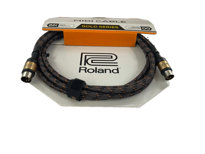 CABLE ROLAND SERIE GOLD CON CONECTORES MIDI  CHAPADOS EN ORO 3 MTS. RMIDI-G10