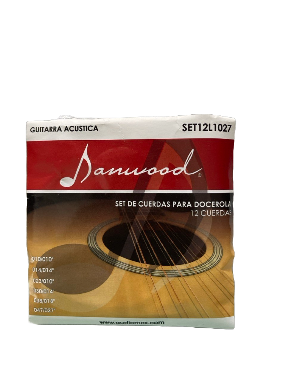 JUEGO DE 12 CUERDAS PARA GUITARRA ACUSTICA DOCEROLA DANWOOD SET12L1027