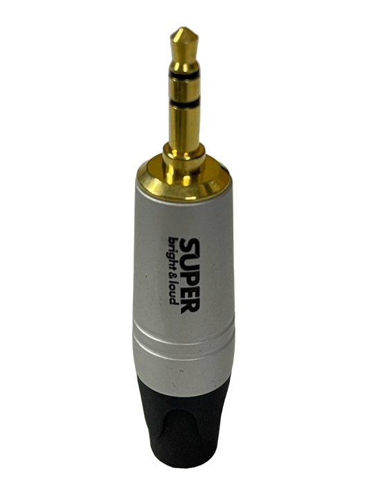 CONECTOR PLUG 3.5 MM ESTEREO PLATEADO SUPER BRIGHT & LOUD STP3C