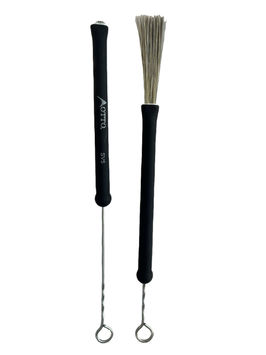 PAR DE ESCOBILLAS METALICAS CON MANGO PARA TOCAR BATERIA OTTO SV5