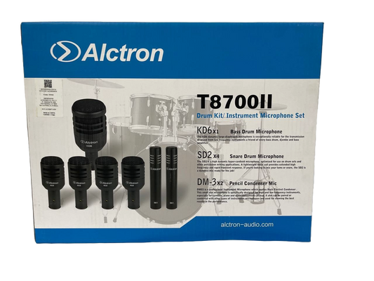 SET DE 7 MICROFONOS PARA BATERIA CON ESTUCHE Y ACCESORIOS ALCTRON T8700II