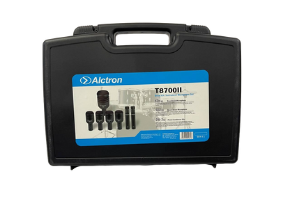 SET DE 7 MICROFONOS PARA BATERIA CON ESTUCHE Y ACCESORIOS ALCTRON T8700II