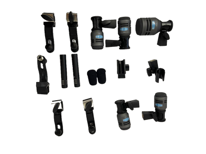 SET DE 7 MICROFONOS PARA BATERIA CON ESTUCHE Y ACCESORIOS ALCTRON T8700II