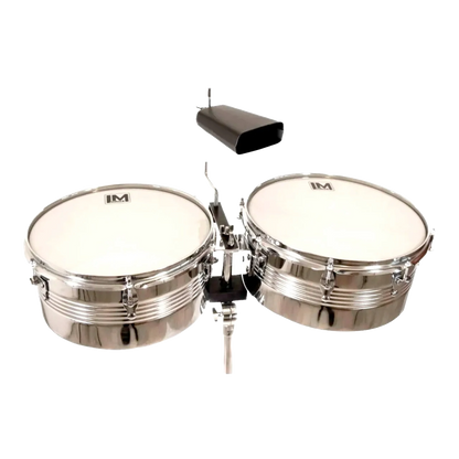 TIMBALES CON ATRIL Y CENCERRO DE 13 Y 14 PULGADAS LM DRUMS TM2-1