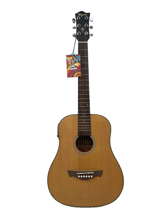 GUITARRA ELECTROACUSTICA COLOR CAFE CON TIPO AMARILLENTO AL FRENTE TAGIMA TW15AEQ
