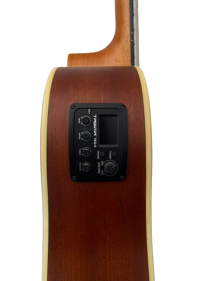 GUITARRA ELECTROACUSTICA COLOR CAFE Y BRILLOSO POR FRENTE TAGIMA TW30AEQ
