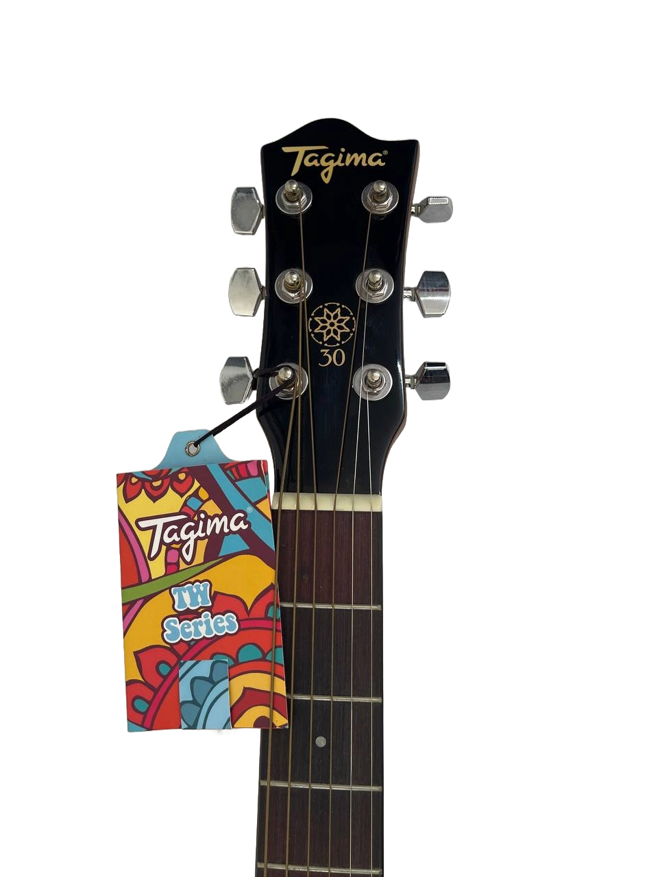 GUITARRA ELECTROACUSTICA COLOR CAFE Y BRILLOSO POR FRENTE TAGIMA TW30AEQ