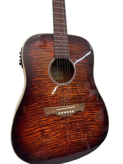 GUITARRA ELECTROACUSTICA COLOR CAFE Y BRILLOSO POR FRENTE TAGIMA TW30AEQ