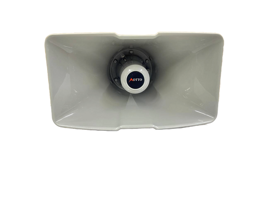 ALTAVOZ TROMPETA DE PLASTICO CON UNIDAD DE 25WATTS 16OHMS FREC250 A 10KHZ OTTO UH25