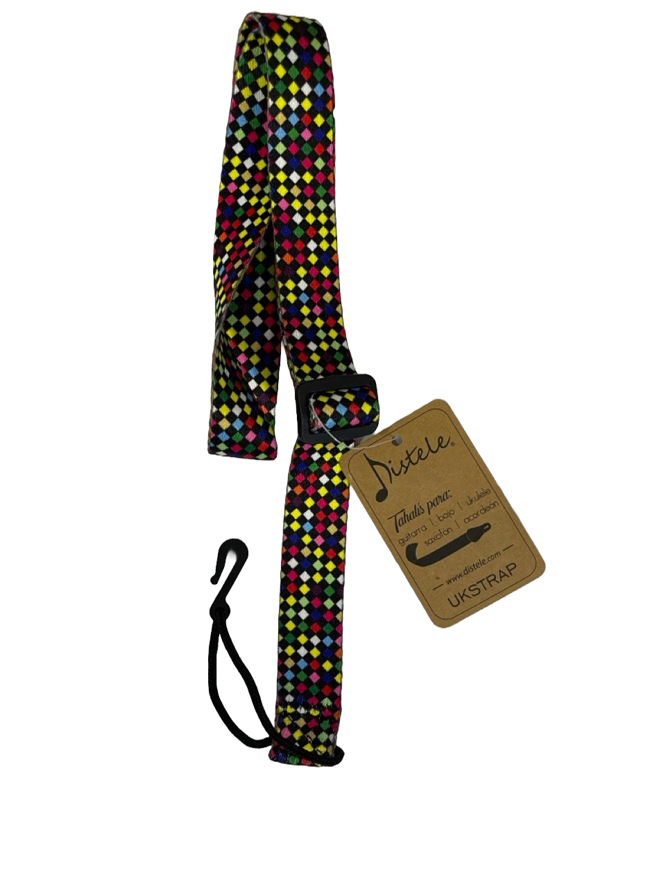 TAHALI PARA UKELELE CON SUJETADOR DE PLASTICO DISTELE UKSTRAP