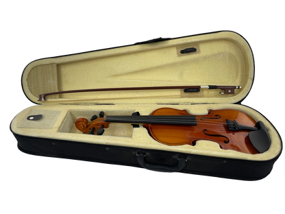 VIOLIN DE 1/2 COLOR NATURAL MADERA ESTANDAR CON ACCESORIOS Y ESTUCHE DISTELE V12