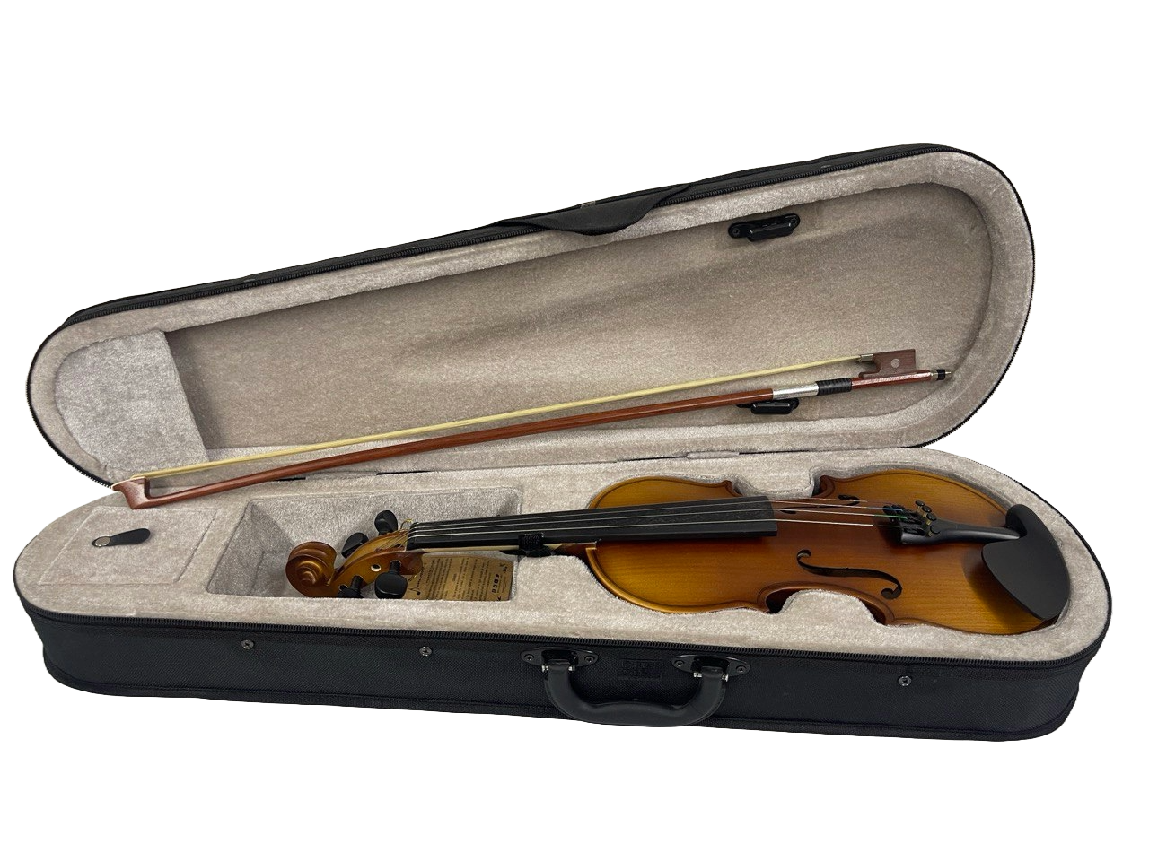 VIOLIN DE 1/2 COLOR NATURAL MADERA ESTANDAR CON ACCESORIOS Y ESTUCHE DISTELE V12