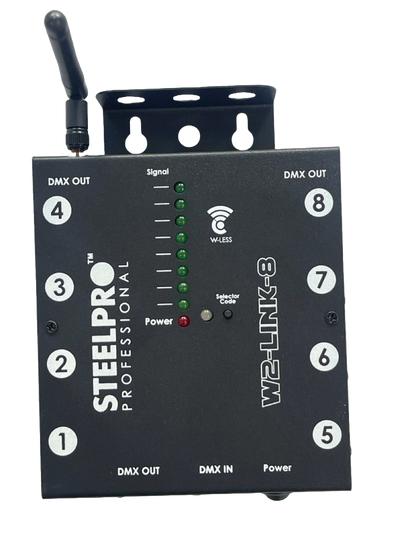 SPLITTER PROFESIONAL DMX INALAMBRICO STEELPRO W2-LINK-8