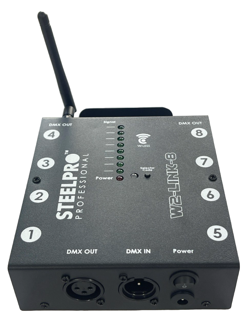 SPLITTER PROFESIONAL DMX INALAMBRICO STEELPRO W2-LINK-8