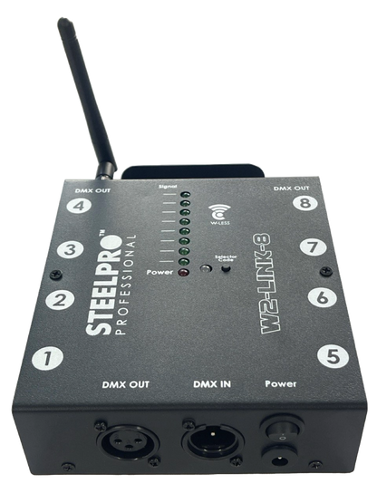 SPLITTER PROFESIONAL DMX INALAMBRICO STEELPRO W2-LINK-8