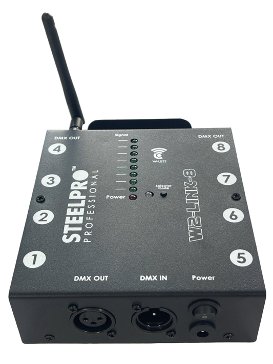 SPLITTER PROFESIONAL DMX INALAMBRICO STEELPRO W2-LINK-8